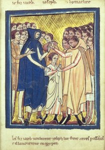 Giuseppe venduto dai suoi fratelli, da un libro di immagini bibliche, c.1250 da William de Brailes  