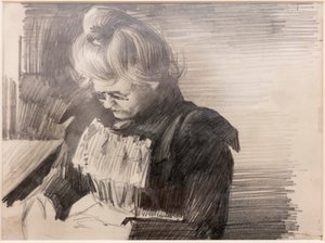 Una donna che cuce (Femme cousant) da William van Strydonck