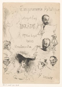Biglietto da visita del tipografo Eugène Delâtre a Parigi