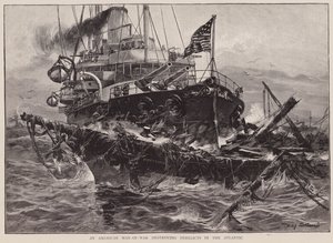 Un uomo di guerra americano distrugge i derelitti nell