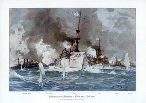 Battaglia di Santiago de Cuba, 3 luglio 1898 da Willy Stöwer