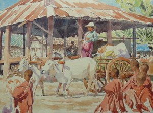 910 Giovani monaci al mercato di Thaung Tho