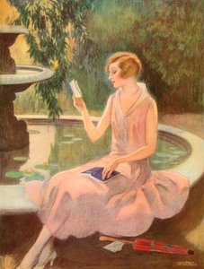 Giovane donna che legge una lettera d