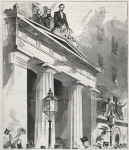 Abraham Lincoln, Presidente eletto, si rivolge al popolo dal balcone della Astor House, 9 febbraio 1861