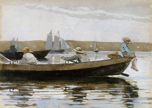 Ragazzi in una dory