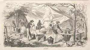 Schizzi di un incontro al campo: cucina, 1858 da Winslow Homer