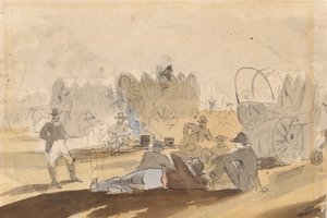 Carovana con carri coperti a riposo da Winslow Homer