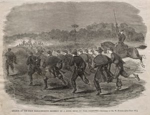 Carica del Primo Reggimento del Massachusetts su una fossa di fucilieri ribelli vicino a Yorktown, 1862 da Winslow Homer