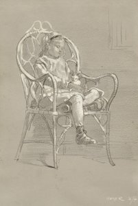 Bambino seduto su una sedia di vimini da Winslow Homer