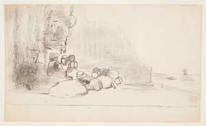 Bambini che Giocano sulla Spiaggia, Cullercoats, Inghilterra da Winslow Homer
