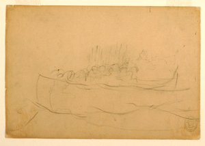 Disegno, Una barca piena di uomini, 1881-82 da Winslow Homer