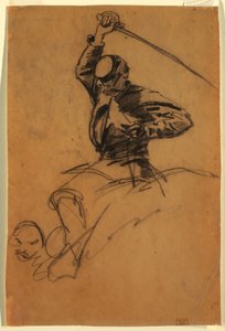 Disegno, soldato di cavalleria con spada a cavallo, 1863 da Winslow Homer