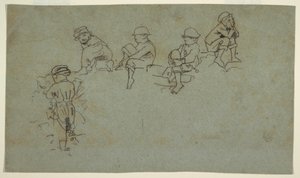 Disegno, Cinque schizzi di ragazzi, 1872 ca. da Winslow Homer