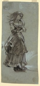 Disegno, Ragazza che regge un bicchiere, probabilmente 1869 da Winslow Homer