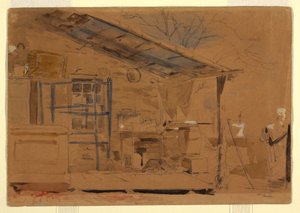Disegno, Casa con portico, 1858-60 ca. da Winslow Homer
