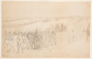 Disegno, colonna di fanteria in marcia, 1862 ca. da Winslow Homer