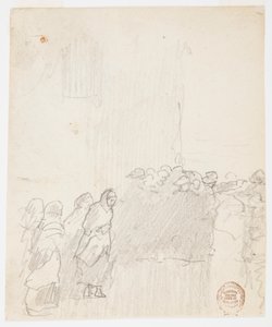 Disegno, Uomini e donne che guardano il mare, Cullercoats, Inghilterra, 1881 da Winslow Homer