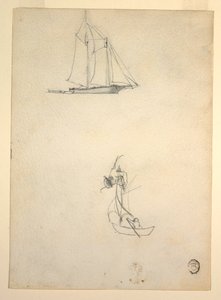 Disegno, Goletta e tre dinghe, 1881 da Winslow Homer