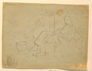 Disegno, Soldato seduto, 1862 da Winslow Homer