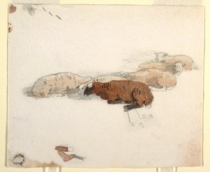Disegno, Pecora a riposo, 1878 da Winslow Homer