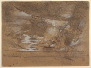 Disegno, ponte di una nave con due donne, forse 15 luglio 1886 da Winslow Homer