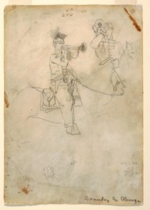 Disegno, Suono della carica, 1862 ca. da Winslow Homer