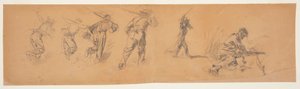 Disegno, Studi di soldati, 1863-65 da Winslow Homer