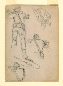 Disegno, Studi di soldati che prendono la mira, 1862 da Winslow Homer