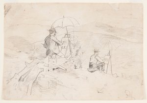 Disegno, studio per "Artists Sketching in the White Mountains" e "The Artist in the Country", 1868