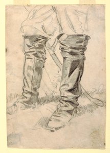 Disegno, studio di stivali da ufficiale di cavalleria, 1862-64 da Winslow Homer