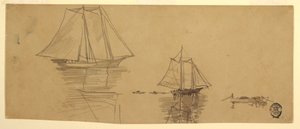 Disegno, Due golette e dories, 1880 ca. da Winslow Homer