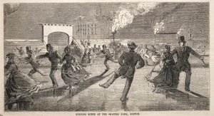 Scena serale al parco di pattinaggio, Boston, 1859