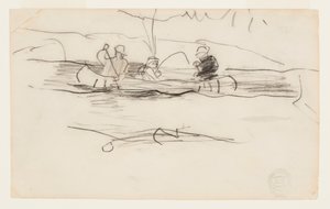 Pescatore e altri due uomini in una canoa da Winslow Homer