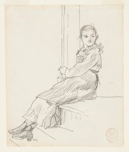 Ragazza seduta su un gradino del portico da Winslow Homer
