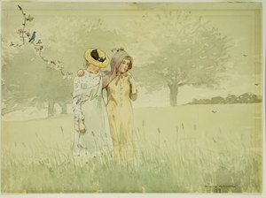 Ragazze che passeggiano in un frutteto