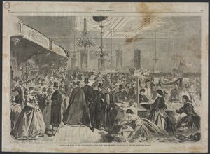 Grande Fiera presso le City Assembly Rooms, New York, dicembre 1861 da Winslow Homer