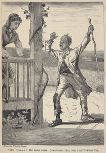 "Ciao! H-o-o-o! È venuto. Jumboloro te lo dice subito", da La Galassia, giugno 1869 da Winslow Homer
