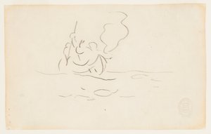 Uomo in una canoa con arpione da Winslow Homer
