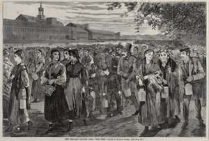 Vita di fabbrica nel New England - Ora della campana, 1868 da Winslow Homer