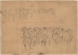 Ufficiali e cavalli a riposo, 1864