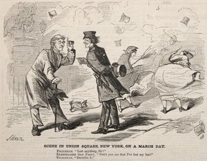 Scena in Union Square, New York, in un giorno di marzo da Winslow Homer
