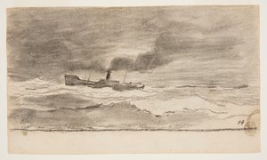Marina con peschereccio, Cullercoats, Inghilterra da Winslow Homer