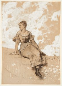 Ragazza seduta da Winslow Homer