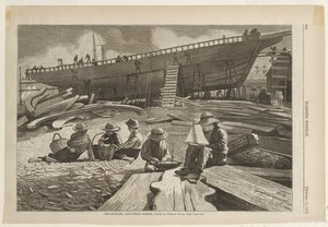 Costruzione navale, porto di Gloucester da Winslow Homer