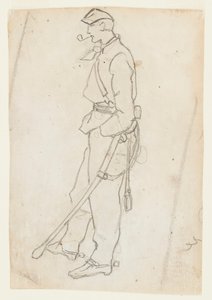 Soldato con spada e pipa da Winslow Homer