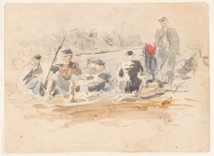 Soldati seduti in gruppo da Winslow Homer