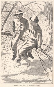 Dondolando su una betulla, da Our Young Folks, giugno 1867