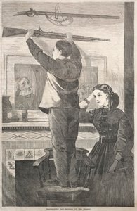 Giorno del Ringraziamento - Appendere il moschetto, 1865 da Winslow Homer
