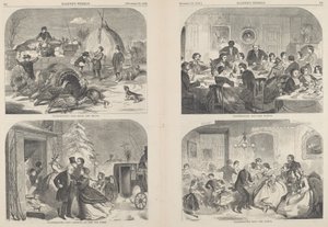 Giorno del Ringraziamento - Modi e mezzi [in alto a sinistra] da Winslow Homer