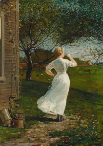 Il corno della cena (Suonando il corno al mare) da Winslow Homer